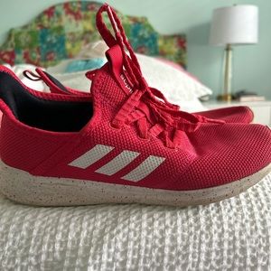 Cherry red Adidas sneakers